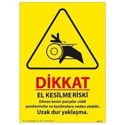 El Kesilme Riski Uyarı Levhası U02175 El Kesilme Riski Uyarı Levhası U02175