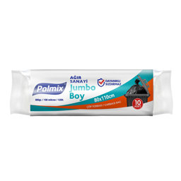 Polmix P503 Çöp Torbası Ağır Hizmet Jumbo Boy 100 Mikron 80 x 110 cm 10 Adet - Siyah için detaylı bilgi göster Polmix P503 Çöp Torbası Ağır Hizmet Jumbo Boy 100 Mikron 80 x 110 cm 10 Adet - Siyah resmi