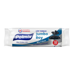 Polmix P105 Çöp Torbası Jumbo Boy 80 x 110 cm 10 Adet - Siyah için detaylı bilgi göster Polmix P105 Çöp Torbası Jumbo Boy 80 x 110 cm 10 Adet - Siyah resmi