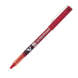 Pilot V5 Hi-Tecpoint İğne Uçlu Roller Kalem 0.5 mm - Kırmızı resmi