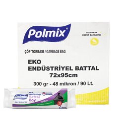 Polmix P302 Çöp Torbası Eko Endüstriyel Battal Boy 72 x 95 10 Adet - Siyah (20 Adet) için detaylı bilgi göster Polmix P302 Çöp Torbası Eko Endüstriyel Battal Boy 72 x 95 10 Adet - Siyah (20 Adet) resmi