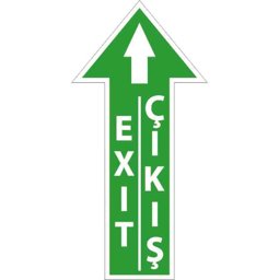 Acil Çıkış Yönü Yer Etiketi Fosforlu 35x17 U21055 Acil Çıkış Yönü Yer Etiketi Fosforlu 35x17 U21055