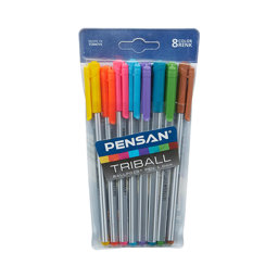 Pensan Triball Tükenmez Kalem 1.0 mm 8 Adet Karışık Renkli için detaylı bilgi göster Pensan Triball Tükenmez Kalem 1.0 mm 8 Adet Karışık Renkli resmi