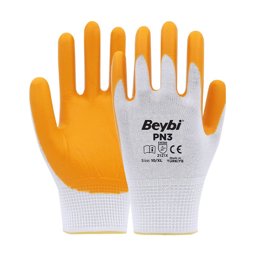 Beybi PN3 Nitril Kaplı Polyester İş Eldiven No:10 XL Sarı Beyaz için detaylı bilgi göster Beybi PN3 Nitril Kaplı Polyester İş Eldiven No:10 XL Sarı Beyaz resmi