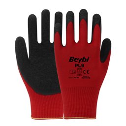 Beybi PL9 Lateks Kaplı Polyester Camcı İş Eldiveni No:10 XL Kırmızı Siyah için detaylı bilgi göster Beybi PL9 Lateks Kaplı Polyester Camcı İş Eldiveni No:10 XL Kırmızı Siyah resmi