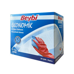 Beybi Ekonomik Ev İşleri ve Bulaşık Eldiveni Large 9-9,5 Large Kırmızı (25 Adet) için detaylı bilgi göster Beybi Ekonomik Ev İşleri ve Bulaşık Eldiveni Large 9-9,5 Large Kırmızı (25 Adet) resmi