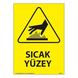 Sıcak Yüzey Uyarı Levhası 25X35 3mm U02164 Sıcak Yüzey Uyarı Levhası 25X35 3mm U02164