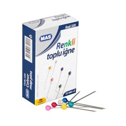 Mas 320 Plastik Başlı Toplu İğne 32 mm 25 Adet - Karışık Renkli Mas 320 Plastik Başlı Toplu İğne 32 mm 25 Adet - Karışık Renkli