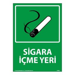Sigara İçme Yeri Uyarı Levhası 25X35 3mm U10000 Sigara İçme Yeri Uyarı Levhası 25X35 3mm U10000