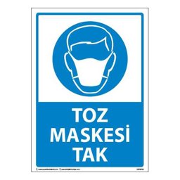 Toz Maskesi Tak Uyarı Levhası 25X35 3mm U03034 Toz Maskesi Tak Uyarı Levhası 25X35 3mm U03034