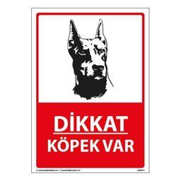 Dikkat Köpek Var  Uyarı Levhası 25X35 3mm U02017 Dikkat Köpek Var  Uyarı Levhası 25X35 3mm U02017