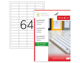 Tanex TW-2564 Lazer Etiket 48,5 x 16,9 mm Tanex TW-2564 Lazer Etiket 48,5 x 16,9 mm