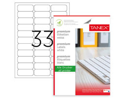 Tanex TW-2033 Lazer Etiket 63,5 x 25,4 mm Tanex TW-2033 Lazer Etiket 63,5 x 25,4 mm