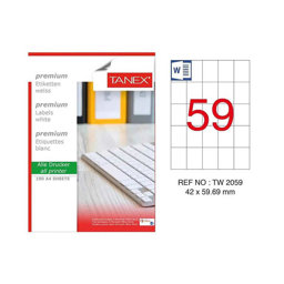 Tanex TW-2059 Lazer Etiket 42 x 59,69 mm Tanex TW-2059 Lazer Etiket 42 x 59,69 mm