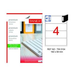 Tanex TW-2104 Lazer Etiket 192 x 59 mm Tanex TW-2104 Lazer Etiket 192 x 59 mm