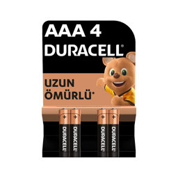Duracell Alkaline AAA İnce Kalem Pil 4'lü Paket için detaylı bilgi göster Duracell Alkaline AAA İnce Kalem Pil 4'lü Paket resmi