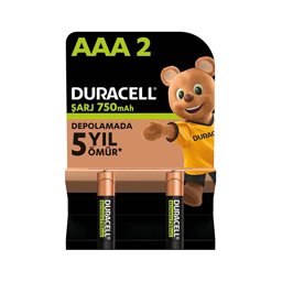 Duracell Şarj Edilebilir AAA İnce Kalem Pil 750 mAh 2'li Paket için detaylı bilgi göster Duracell Şarj Edilebilir AAA İnce Kalem Pil 750 mAh 2'li Paket resmi