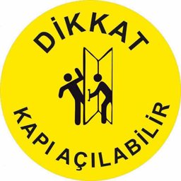Dikkat Kapı Açılabilir Yer Etiketi 30 cm U21092 Dikkat Kapı Açılabilir Yer Etiketi 30 cm U21092