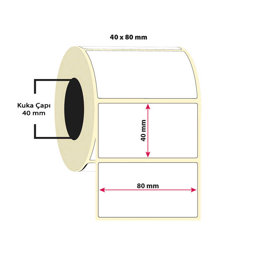 Termal Etiket Tekli 40X80 1000'li Sarım