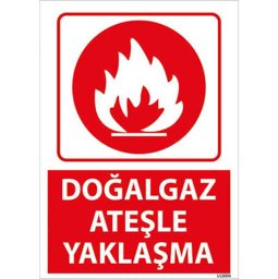 Doğalgaz Ateşle Yaklaşma Uyarı Levhası U10004 Doğalgaz Ateşle Yaklaşma Uyarı Levhası U10004