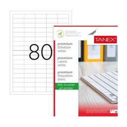 Tanex TW-2180 Lazer Etiket 37 x 14.25 mm