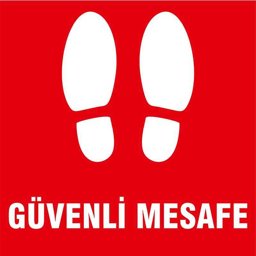 Güvenli Mesafe Ayak İzi Yer Etiketi Kare Kırmızı U21081 Güvenli Mesafe Ayak İzi Yer Etiketi Kare Kırmızı U21081