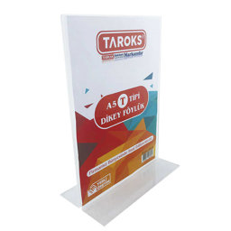 Taroks Föylük A5 Dikey T Tipi Çift Taraflı Pleksi Taroks Föylük A5 Dikey T Tipi Çift Taraflı Pleksi