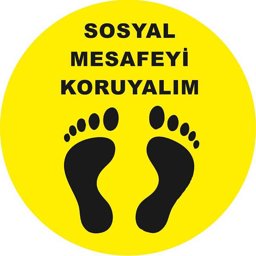 Sosyal Mesafeyi Koruyalım Ayak İzi Yer Etiketi Sarı 30 cm U21085 Sosyal Mesafeyi Koruyalım Ayak İzi Yer Etiketi Sarı 30 cm U21085