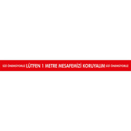 Lütfen 1 Metre Mesafemizi Koruyalım Yer Etiketi Şerit 1,2 Metre U21082 Lütfen 1 Metre Mesafemizi Koruyalım Yer Etiketi Şerit 1,2 Metre U21082