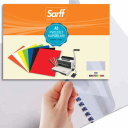 Sarff Pvc Cilt Kapağı 160 Mikron A3 Şeffaf 100'lü 15201022 Sarff Pvc Cilt Kapağı 160 Mikron A3 Şeffaf 100'lü 15201022