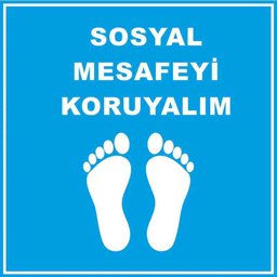 Sosyal Mesafeyi Koruyalım Ayak İzi Yer Etiketi Kare Mavi U21079 Sosyal Mesafeyi Koruyalım Ayak İzi Yer Etiketi Kare Mavi U21079