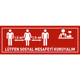 Lütfen Sosyal Mesafeyi Koruyalım Yer Etiketi Şerit 70 cm U21088 Lütfen Sosyal Mesafeyi Koruyalım Yer Etiketi Şerit 70 cm U21088