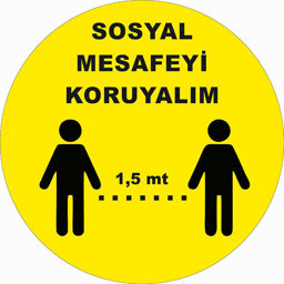 Sosyal Mesafeyi Koruyalım Yer Etiketi 30 cm U21068 Sosyal Mesafeyi Koruyalım Yer Etiketi 30 cm U21068