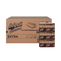 Selpak Professional Extra Z Katlama Kağıt Havlu Çift Katlı 21.5 x 24 cm 200 Yaprak - 12 Adet Selpak Professional Extra Z Katlama Kağıt Havlu Çift Katlı 21.5 x 24 cm 200 Yaprak - 12 Adet