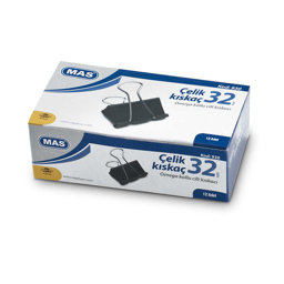 Mas 930 Çelik Kıskaç 32 mm 12'li Paket - Siyah Mas 930 Çelik Kıskaç 32 mm 12'li Paket - Siyah