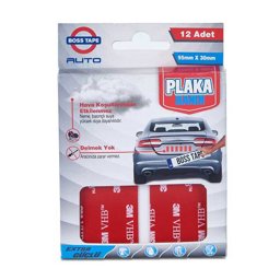 Boss Tape Plaka Yapıştırma Bandı 12 Adet 95 mm x 30 mm Boss Tape Plaka Yapıştırma Bandı 12 Adet 95 mm x 30 mm
