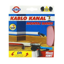 Boss Tape Çift Taraflı Kablo Kanal Montaj Bandı Köpük 10 mm x 10 m - Beyaz Boss Tape Çift Taraflı Kablo Kanal Montaj Bandı Köpük 10 mm x 10 m - Beyaz