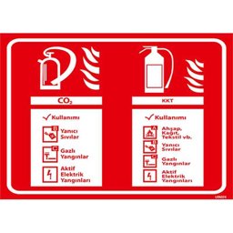 Yangın Tüpü Kullanımı Uyarı Levhası 25x35 cm U06024 Yangın Tüpü Kullanımı Uyarı Levhası 25x35 cm U06024