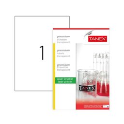 Tanex Lazer Etiket Şeffaf TW-2000 210x297 mm 25'li Tanex Lazer Etiket Şeffaf TW-2000 210x297 mm 25'li