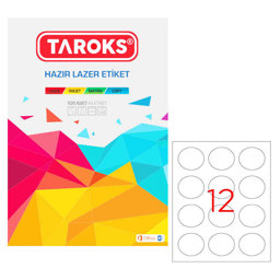 Taroks Lazer Etiket Yuvarlak TR-1160 Ø 60 mm Taroks Lazer Etiket Yuvarlak TR-1160 Ø 60 mm