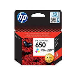 HP 650 CZ102AE Mürekkep Kartuş 200 Sayfa - Mavi-Sarı-Kırmızı