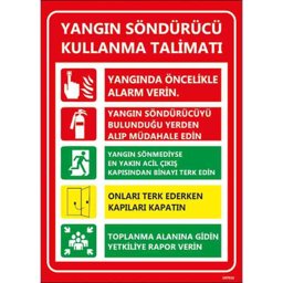 Yangın Söndürücü Kullanma Talimatı Levhası U07010 Yangın Söndürücü Kullanma Talimatı Levhası U07010