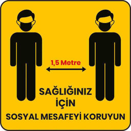 Sağlığın İçin Mesafeyi Koruyun Yer Etiketi 30x30 U21093 Sağlığın İçin Mesafeyi Koruyun Yer Etiketi 30x30 U21093