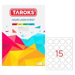 Taroks Lazer Etiket Yuvarlak TR-1150 50 mm Taroks Lazer Etiket Yuvarlak TR-1150 50 mm