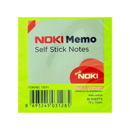 Noki Yapışkanlı Not Kağıdı Yeşil 75x75 Noki Yapışkanlı Not Kağıdı Yeşil 75x75