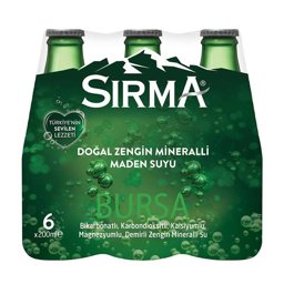 Sırma Maden Suyu Cam Şişe 200 ml x 6 Adet