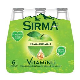 Sırma C-Plus Maden Suyu Elma Aromalı Cam Şişe 200 ml x 6 Adet