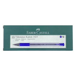 Faber Castell 1425 Tükenmez Kalem İğne Uçlu 0.7 mm 10'lu Paket  - Mavi