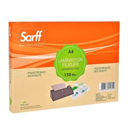 Sarff Laminasyon Filmi 150 Mikron A4 100'lü Sarff Laminasyon Filmi 150 Mikron A4 100'lü