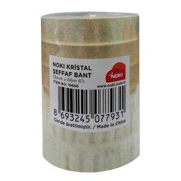 Noki 19666 Şeffaf Bant 19 mm x 66 m 6'lı Noki 19666 Şeffaf Bant 19 mm x 66 m 6'lı
